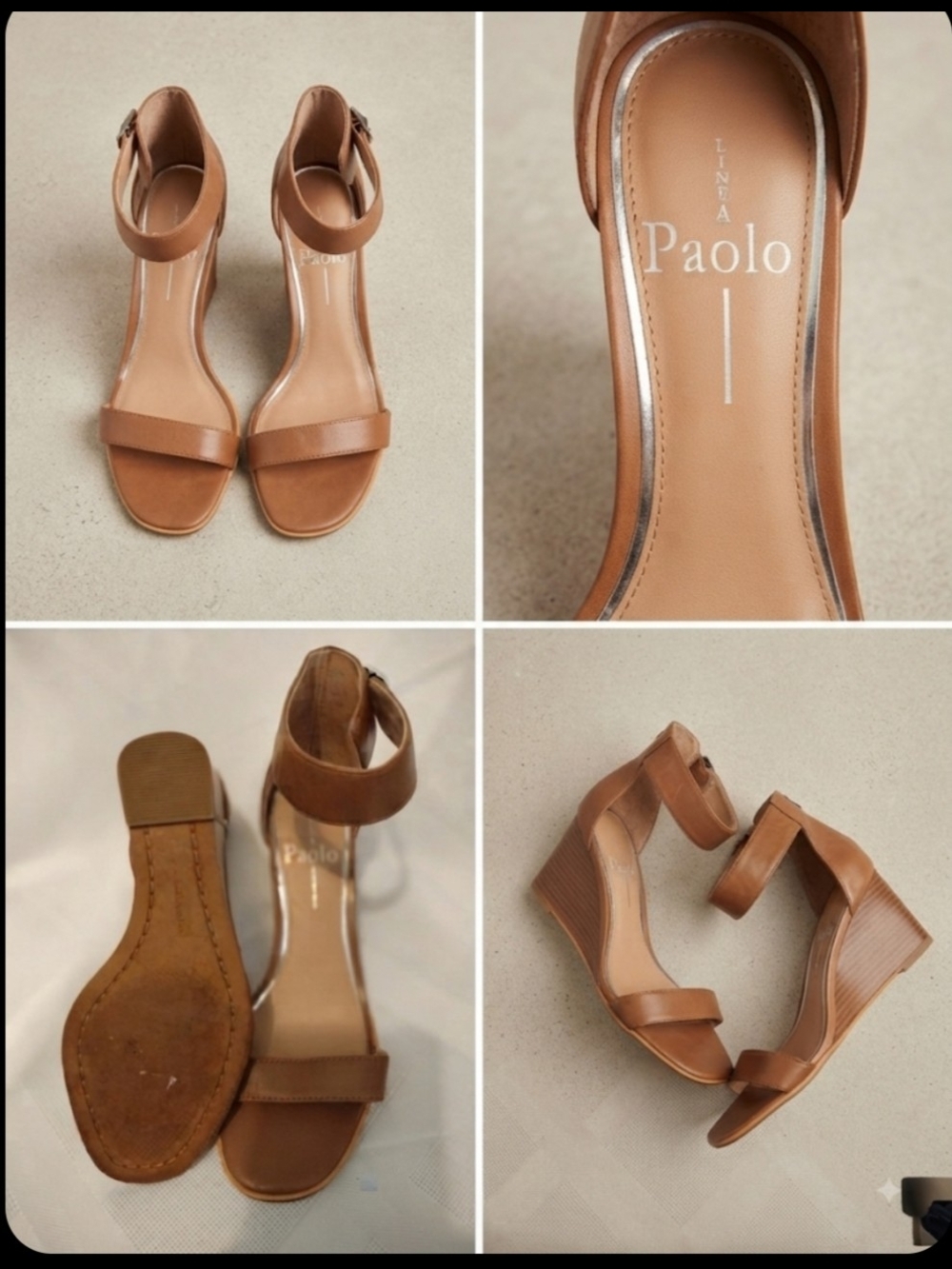 Linea Paolo Classic Brown Wedge Sandals - Size 4M